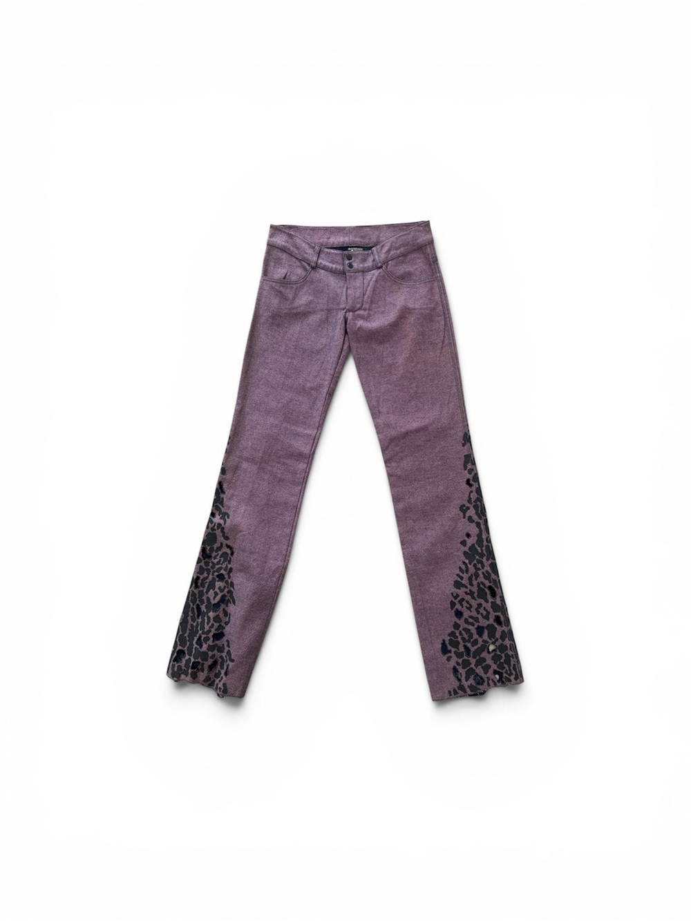 DAVID DALRYMPLE for House of  Field Purple Flare Pants with Black Side Print